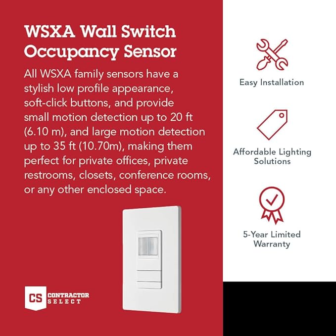 Lithonia Lighting SensorSwitch Wall Mount Motion Sensor Switch, Passive - Image 2
