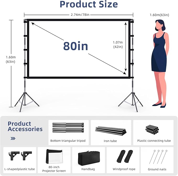 Projector Screen Outdoor, Vamvo Projector Screen - Image 2
