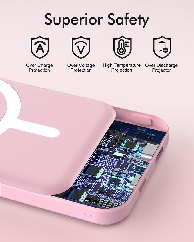 podoru for Magsafe Battery Pack, 5000mAh Magnetic Power Bank - Image 7