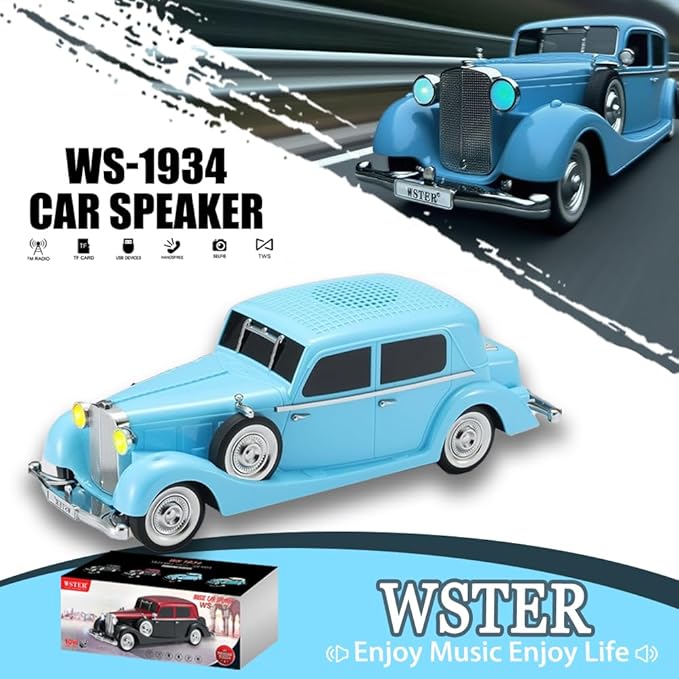 WSTER WS-1934 Retro Classic Car Bluetooth Replica Speaker – Wireless HD Sound - Image 2