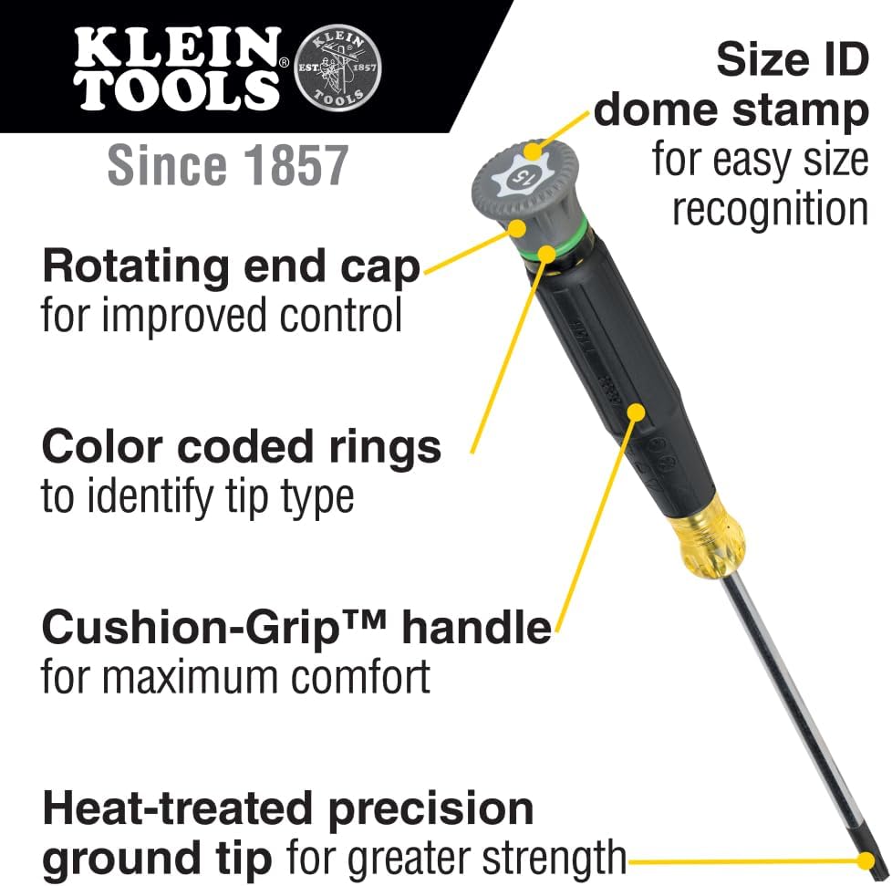 Klein Tools 85148 9-Piece Screwdriver Set with Magnetizer/Demagnetizer and Klein Tools 85617 8-Piece Mini Precision Screwdriver Set