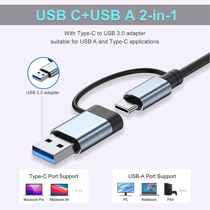 VIENON Aluminum USB C & USB Hub 7-in-1 - Image 5