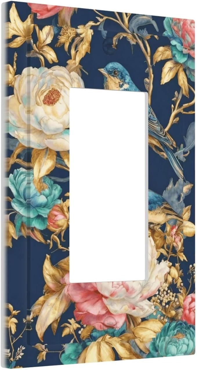 Bvtewkhz Floral Birds Morris 1 Gang Single Rocker Decorative Outlet Covers - Image 2
