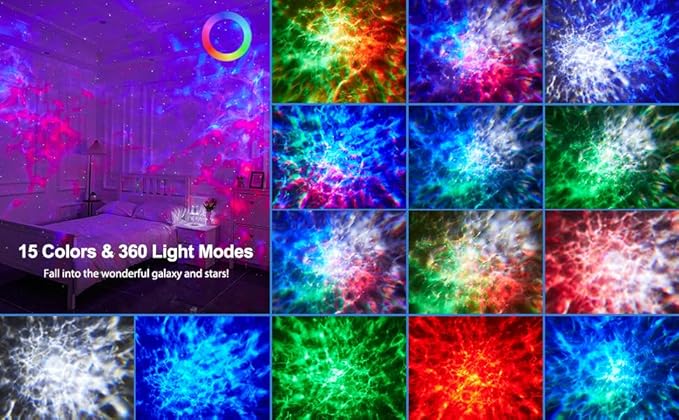 One Fire Upgrade Star Projector Galaxy Light, 15 Colors Night Light Projector - Image 2