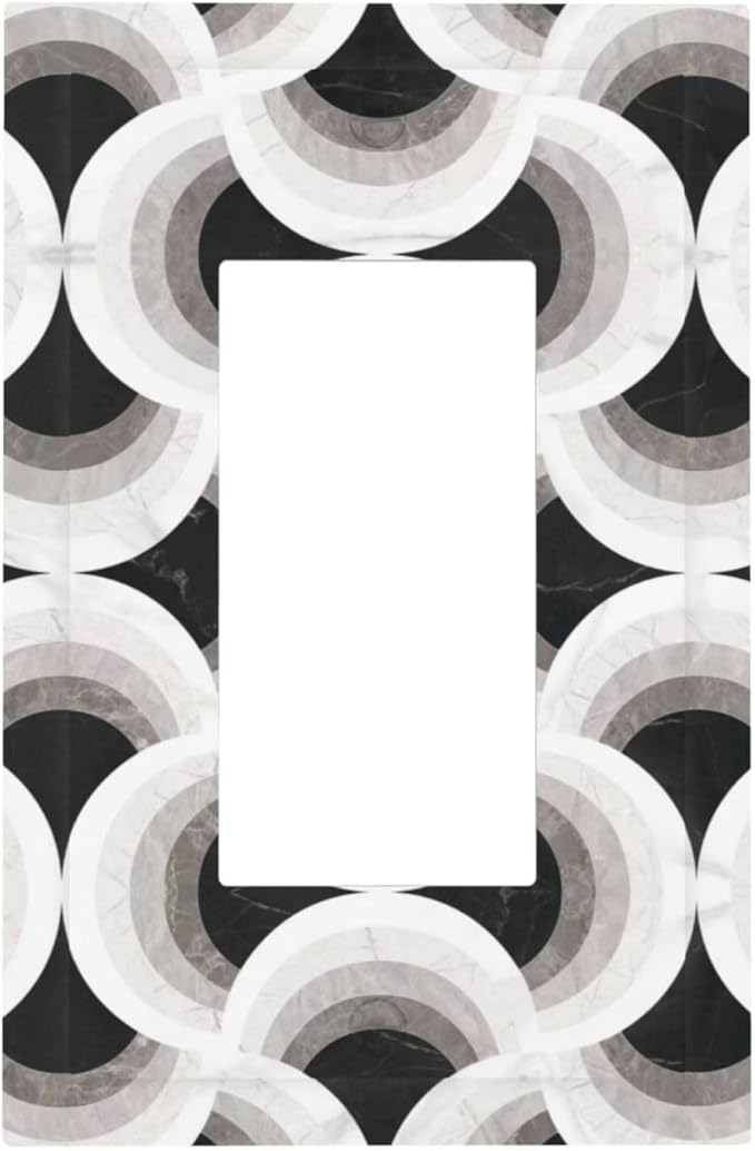 Bvtewkhz Black/White Art Marble 1 Gang Single Rocker Decorative Light Switch - Image 2