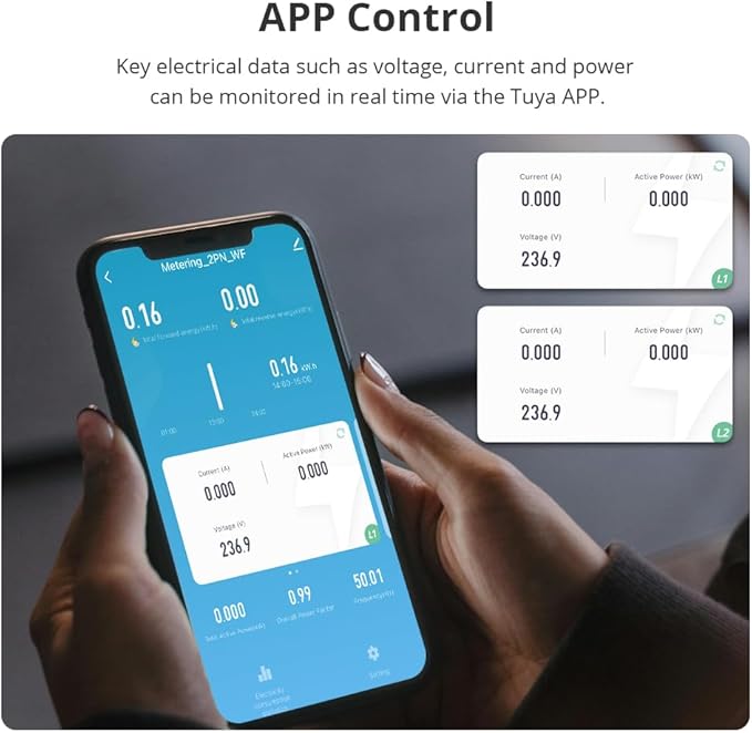 Smart Home Energy Monitor with 2 x 120A CTs, Live Electricity Usage Tracking - Image 2