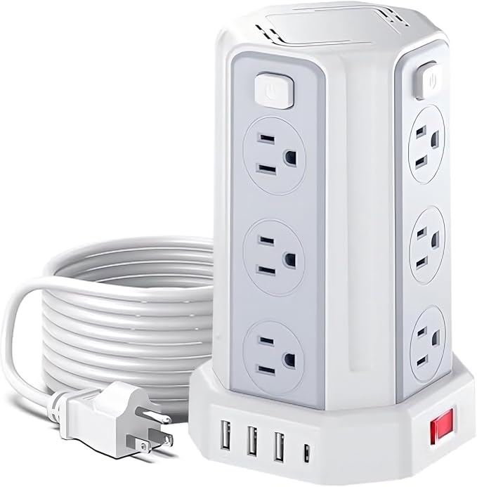 Power Strip Surge Protector, 10 Ft Extension Cord by SMALLRT