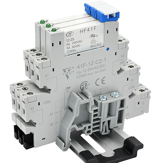 ZJWZJH Miniature Power Relay 12V DC/AC HF41F/12-ZS 5 Pin 1NO 1NC 6A SPDT by ZJWZJH