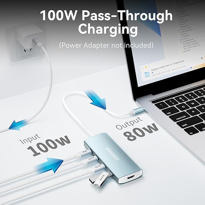 USB C Hub 8 in 1 Multiport Adapter, 3 USB 3.2 Gen 2 Ports - Image 4