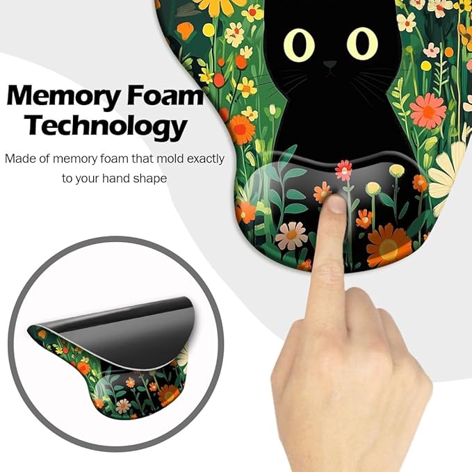 Ergonomic Mouse Pad with Wrist Support, Mouse Pad with Wrist Rest and Coaster - Image 4