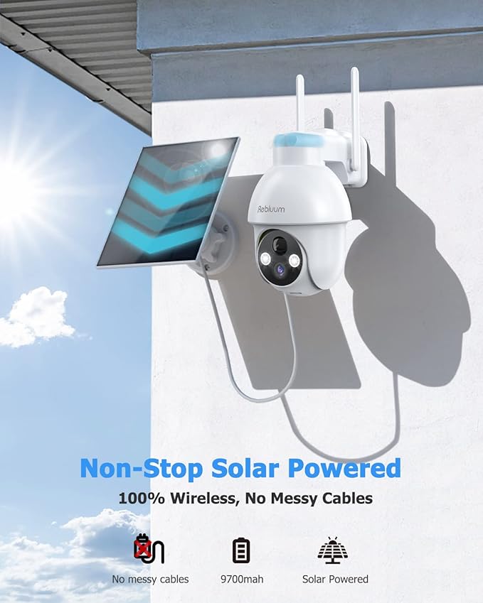 【2K】 Solar Security Cameras Outdoor Wireless, 2 Pack Outdoor Camera Wireless - Image 3