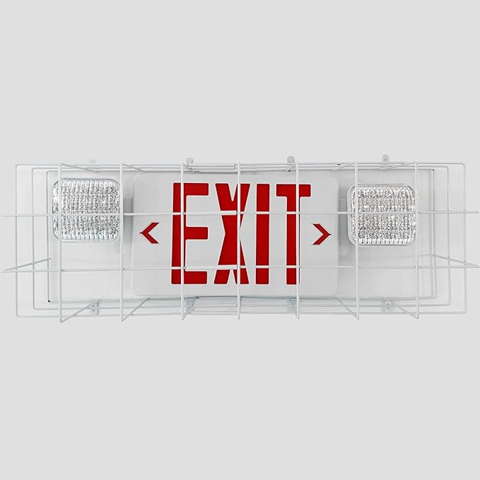 TANLUX Exit Sign Combo with Steel Cage, Square Light Head, Wall Mounted - Image 3