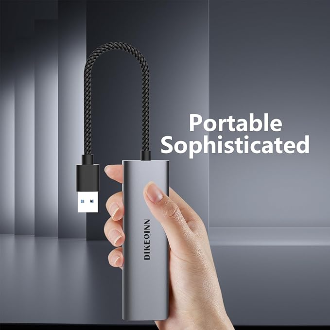 DIKEQINN 5-in-1 USB Hub with Gigabit Ethernet Ports and 3 USB 3.0 Ports - Image 7