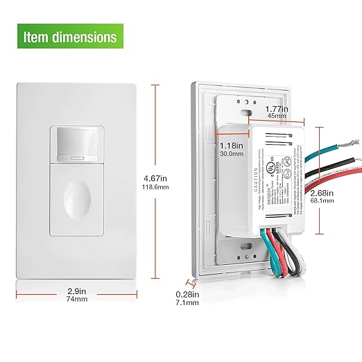RAYZEEK Motion Sensor Light Switch, Single Pole, Ground Wire Required, OCC & - Image 9