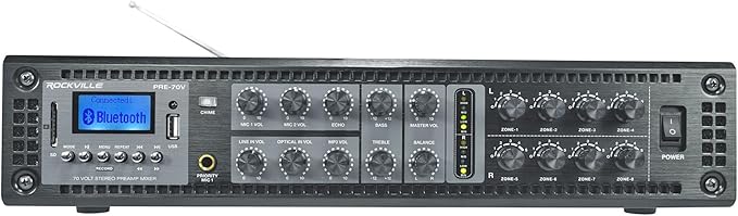 Rockville PRE-70V 8-Zone Stereo Preamp Mixer by Rockville