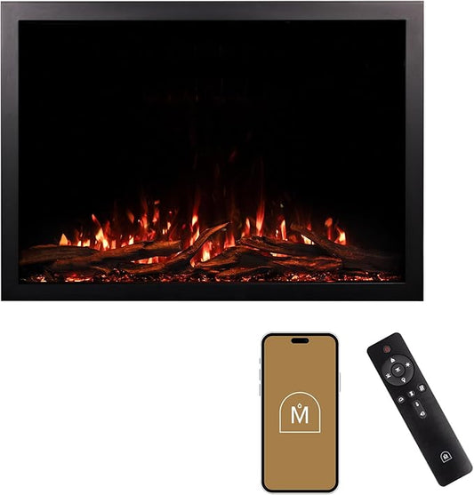 Modern Ember Highmark Traditional 44 Inch Built-in Smart Electric Fireplace by ModernEmber