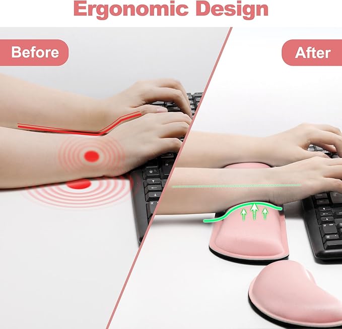 Gimars Upgrade Cleanable PU Leather Keyboard Wrist Pillow Rest Pad, Enlarge - Image 7