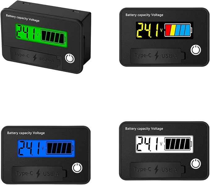 MOAIYU DC8-30V Electricity Meter Digital LCD Display Car Battery Charging - Image 4