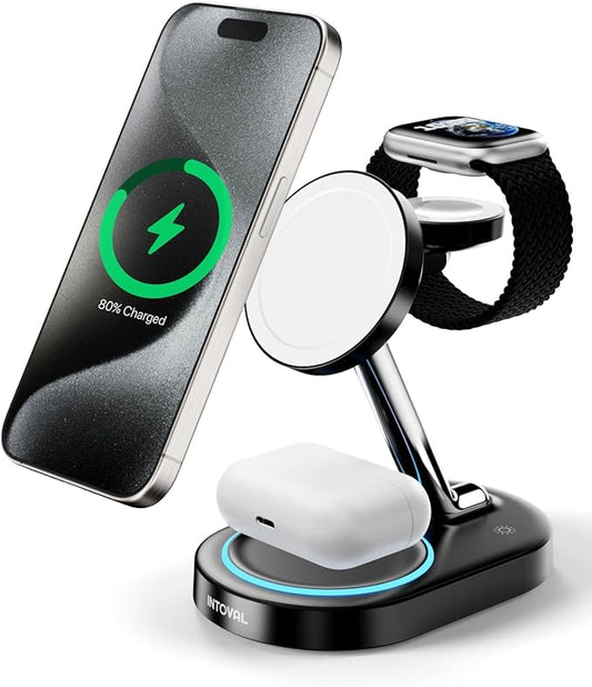 Charging Station for MagSafe Charger, Wireless Charging Station for iPhone by Intoval