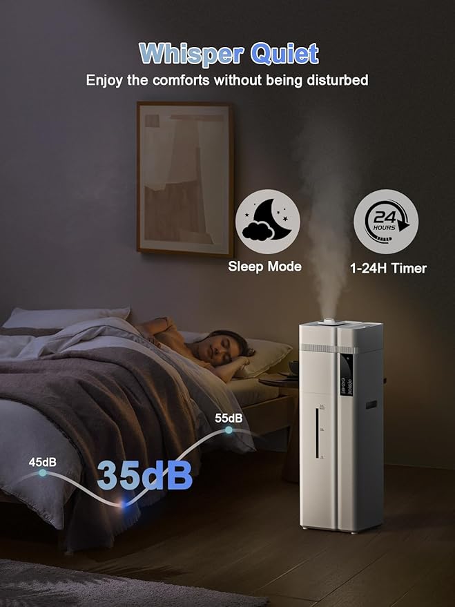 Zeova 13L/3.4Gal Humidifiers for Bedroom, Ultrasonic Warm & Cool Mist - Image 6