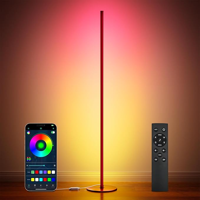 Luckystyle Smart RGB Corner Floor Lamp, Bright LED Tall Modern Floor Lamp by luckystyle