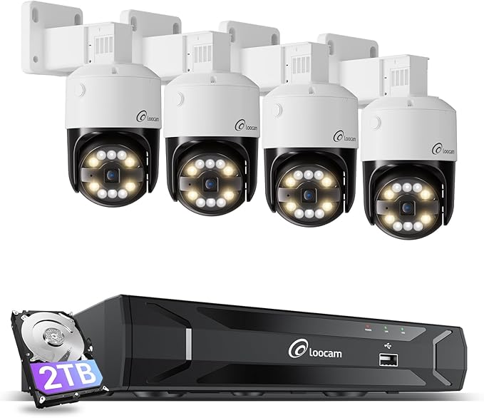 Loocam 4K PoE NVR Security Camera System, AI Person/Pet/Vehicle Detection by Loocam
