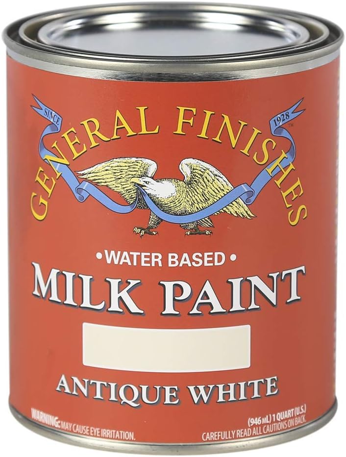 General Finishes Water Based Milk Paint, 1 Quart, Antique White