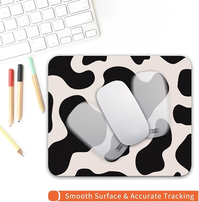 Armanza Square Mouse Pad Black Cow Print, Personalized Premium-Textured Custom - Image 4