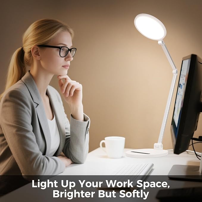 LED Desk Lamp for Home Office, Eye-Caring Desk Light for Video Call, Dimmable 3 - Image 2
