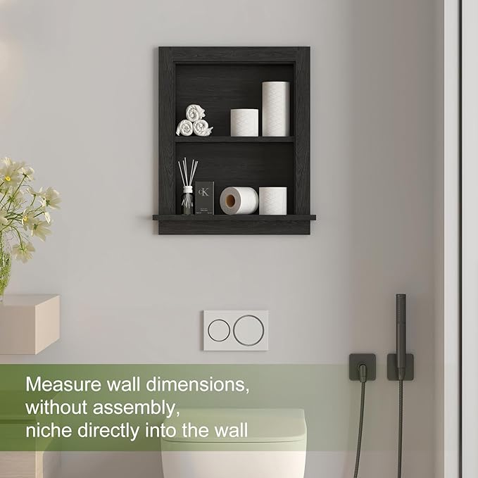 Recessed Medicine Cabinet, 14x18 in Wall Bathroom Cabinet - Image 4