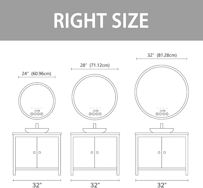 Wall-Mounted Round Bathroom Mirror - Image 8