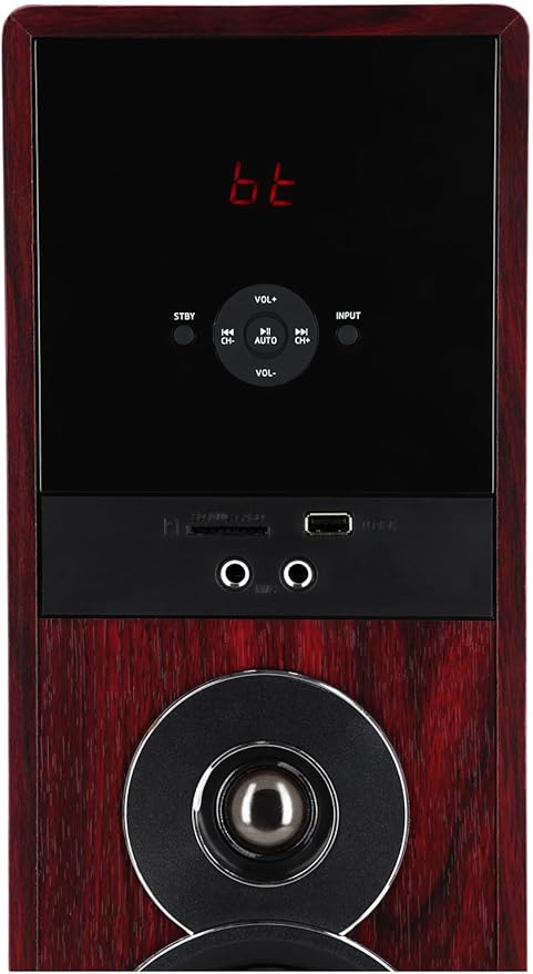Rockville TM80C Powered Home Theater Tower Speaker System, Cherry Wood - Image 3