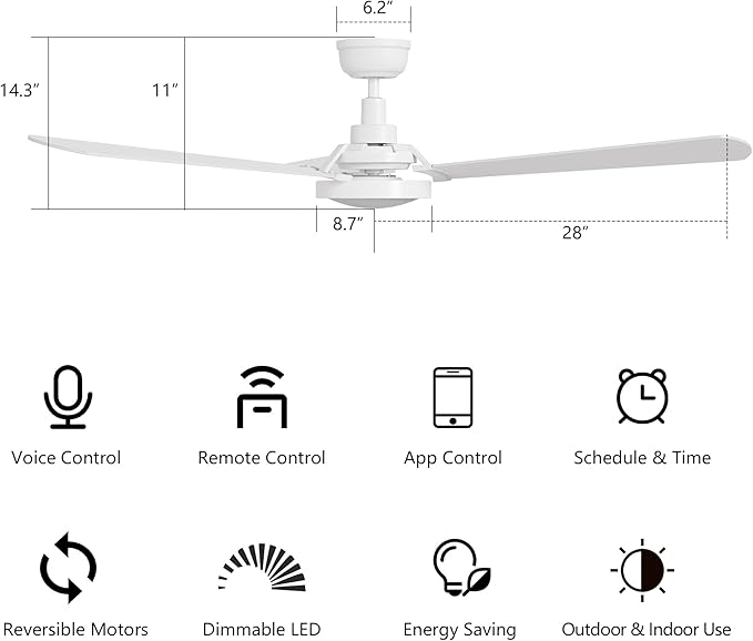 SMAAIR 56 Inch Smart Wifi Ceiling Fans - Image 8
