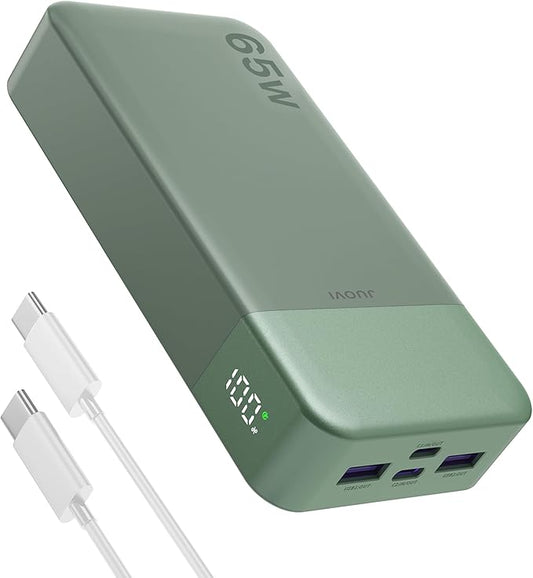 JUOVI Power Bank 65W 20000mAh Laptop Portable Charger, PD QC Fast Charging by JUOVI