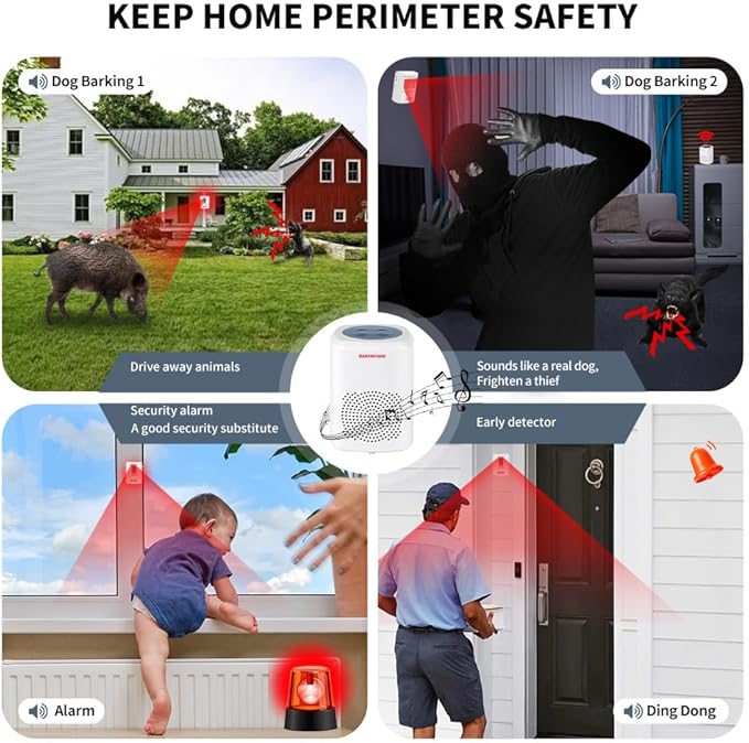RANXINYUAN Barking Dog Motion Sensor-Pir Human Body Dog Barking Alarm Realistic - Image 7