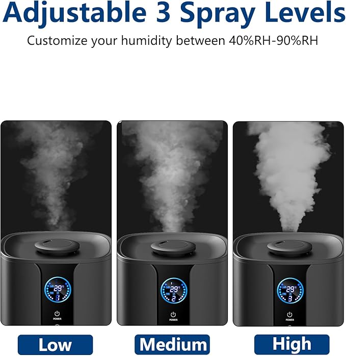 9L Smart Humidifiers for Bedroom Large Room, 2.3Gal Cool Mist Top Fill Diffuser - Image 6