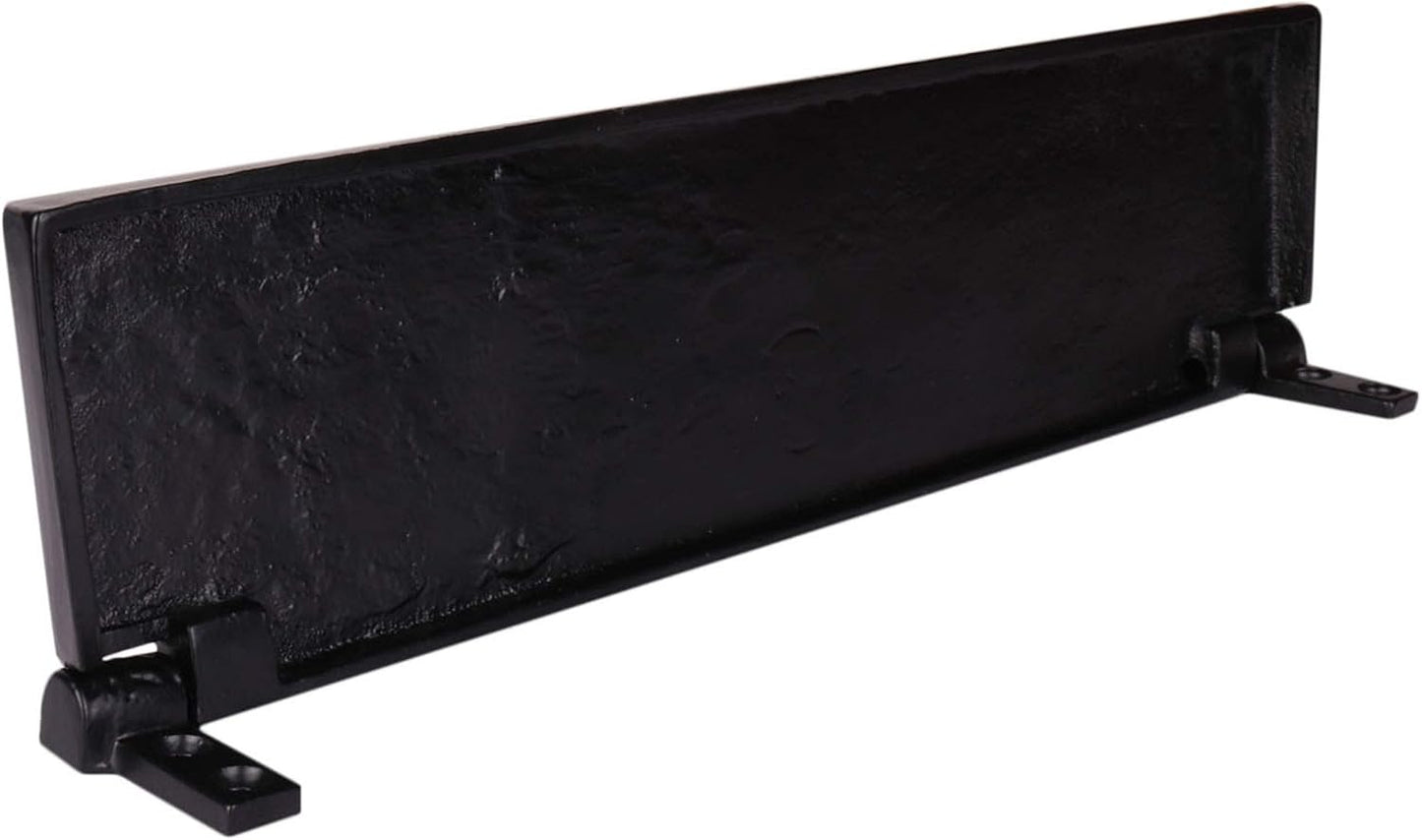 SKANDH Iron Black Powder Coated 11.5" X 3" Inch Tidy Letter Plate Mail Slot For Front Door