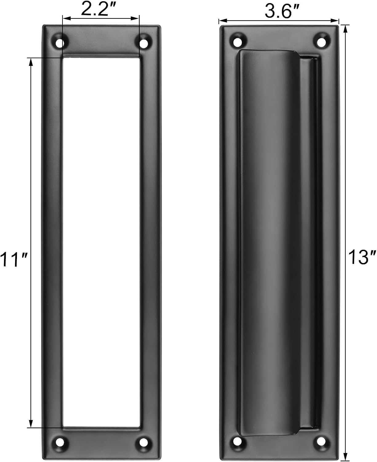 1 Pack Mail Slot, 13 inch, Well Made Stainless Steel Door Mail Slots for Front Door, Matte Black