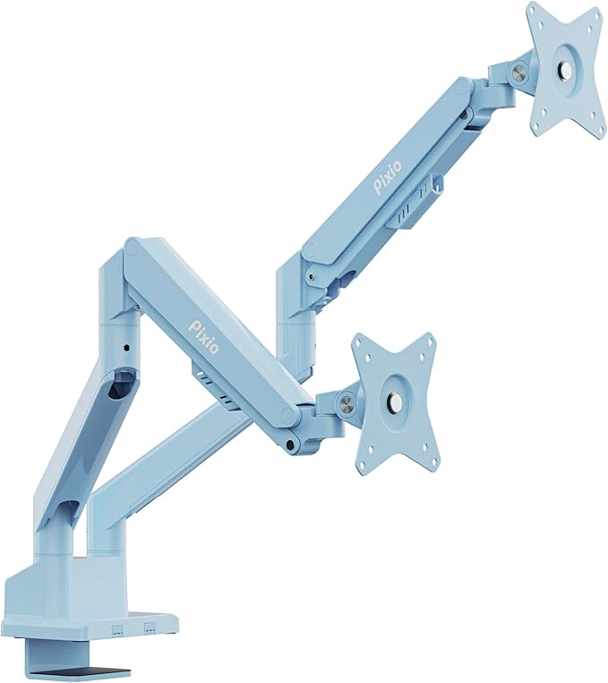 Pixio PS1D Wave Blue Dual Monitor Arm Stand Desk Mount by Pixio