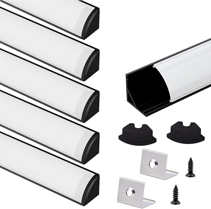 VST 6Pack 3.3 ft Black LED Aluminum Channel by VSTLighting