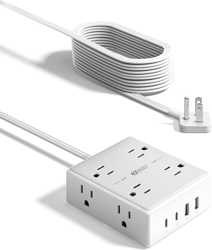 15Ft Long Extension Cord, Surge Protector Power Strip - Image 9