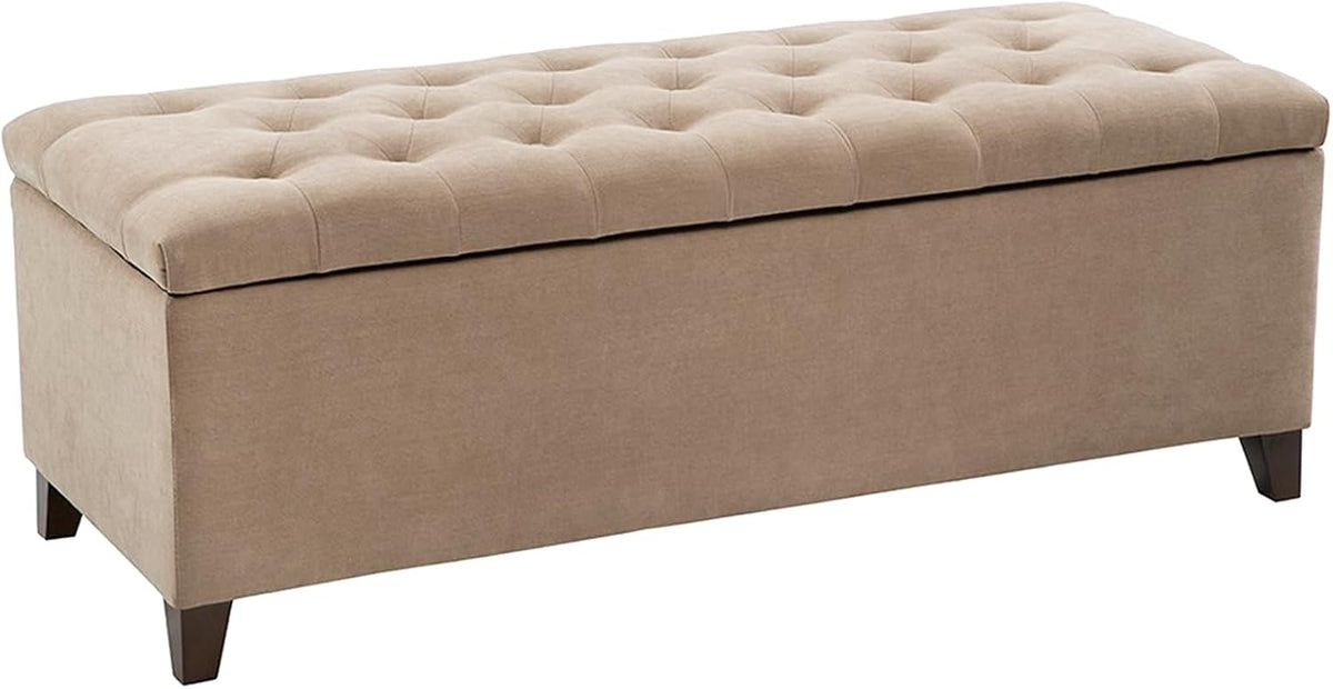 madison park 49" upholstered storage bench, button tufted, main product view