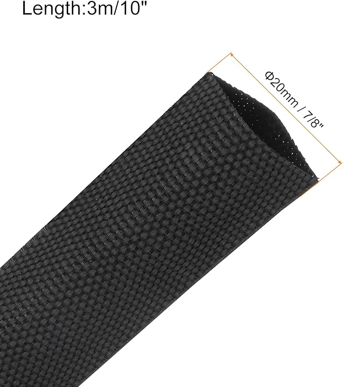MECCANIXITY Braided Cable Sleeves Heat Shrinkable Fabric Sleeving, 7/8" 10ft - Image 2