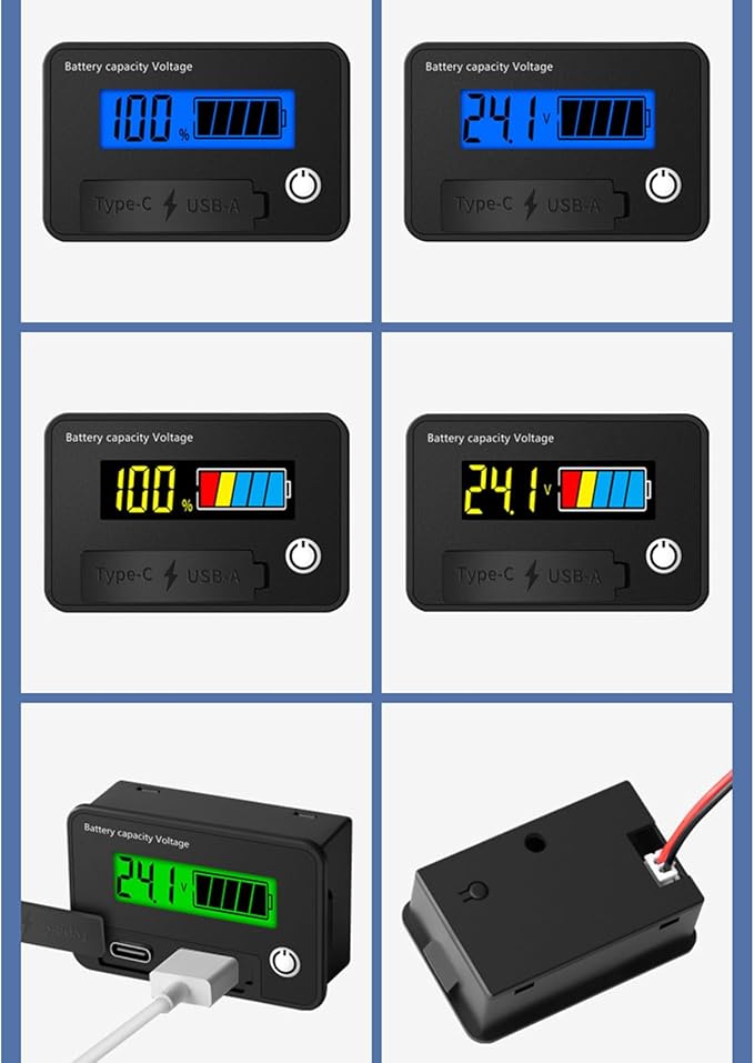 MOAIYU DC8-30V Electricity Meter Digital LCD Display Car Battery Charging - Image 3