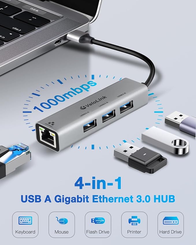 USB ethernet Adapter, USB 3.0 hub - Image 2