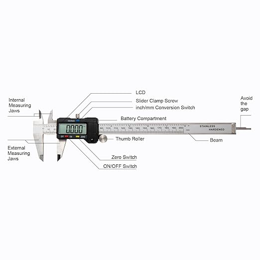 SCITOOLS Digital Caliper 0-8" Measuring Tool - Image 5