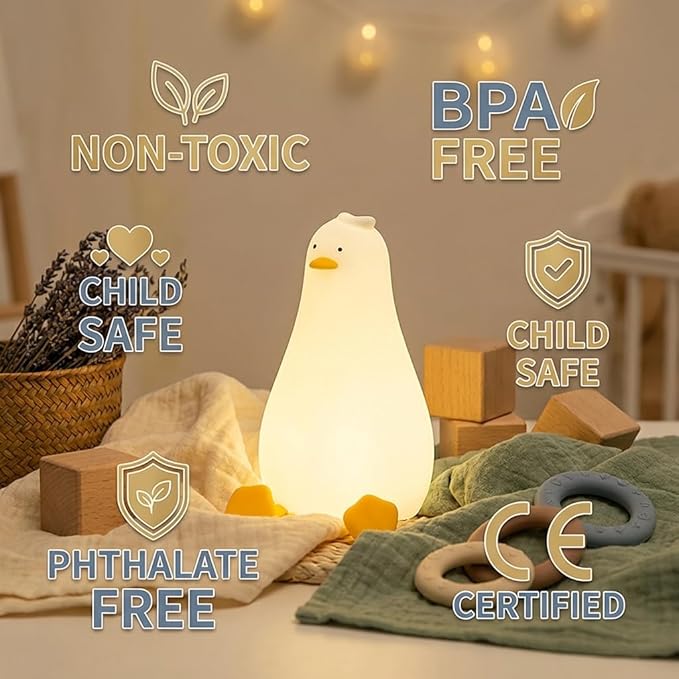 AVACOM Squishy Night Light, Lying Flat Duck Night Light, Travel Nightlight - Image 2