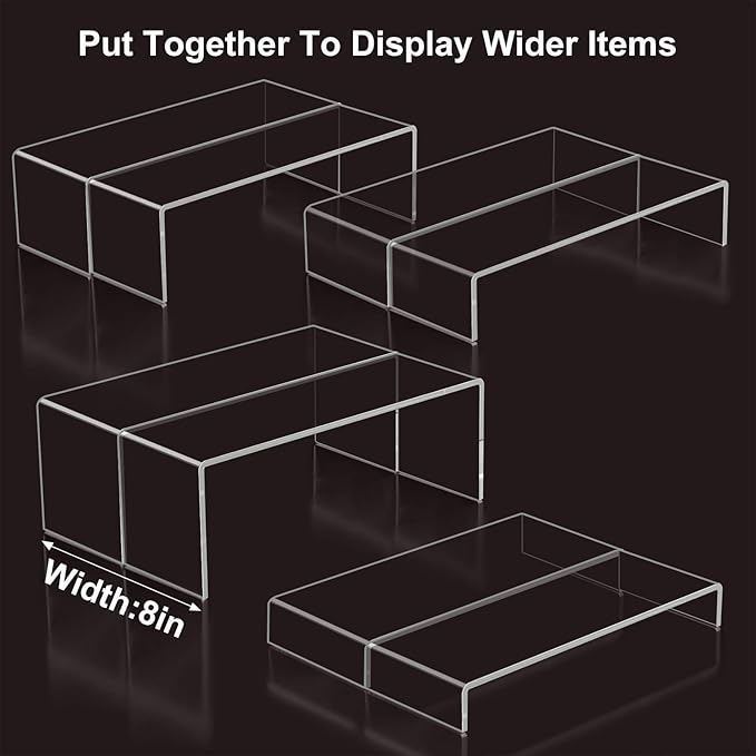 Blaithom Acrylic Display Riser Stand, Thickened to 0.2'' Acrylic Shelf Risers - Image 5