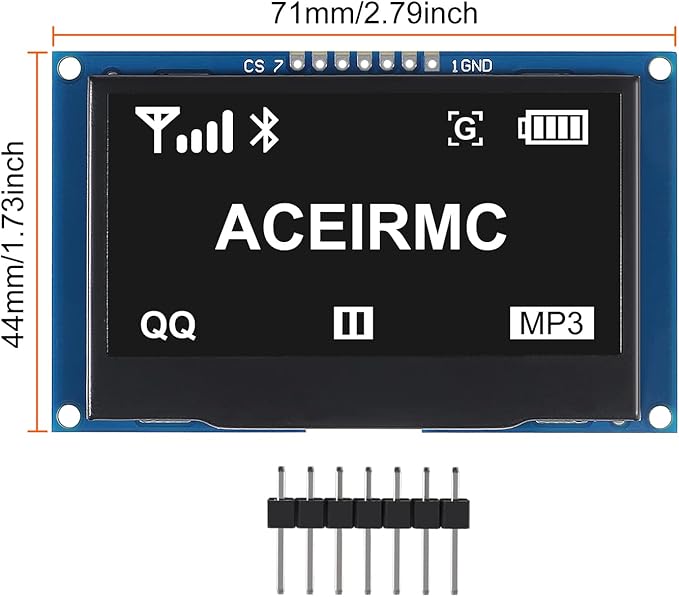 ACEIRMC 2.42 inch 128x64 OLED LCD Display Module SSD1309 7 Pin SPI/IIC I2C - Image 5