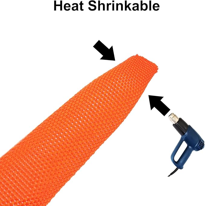 MECCANIXITY Braided Cable Sleeves Heat Shrinkable Fabric Sleeving, 1 3/8" 3ft - Image 3
